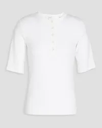 Vince Ribbed stretch-modal T-shirt - White White