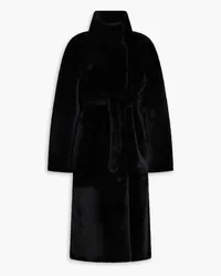 Yves Salomon Belted shearling coat - Black Black