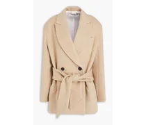 Oneria double-breasted wool-felt coat - Neutral