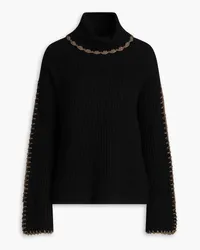 Autumn Cashmere Ribbed-knit turtleneck sweater - Black Black