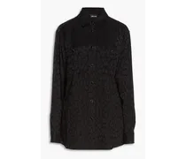 Satin-jacquard shirt - Black