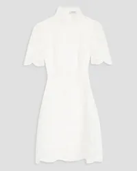 Sandro Guipure lace and cotton-poplin mini dress - White White