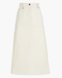 Brunello Cucinelli Bead-embellished denim midi skirt - Neutral Neutral