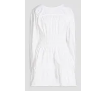 Liebe gathered cotton-poplin mini dress - White