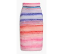 Striped brushed wool-blend skirt - Multicolor