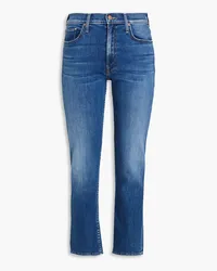 Mother Cropped high-rise straight-leg pants - Blue Blue