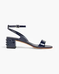 TOD'S Studded patent-leather sandals - Blue Blue