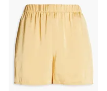 Crinkled satin shorts - Yellow