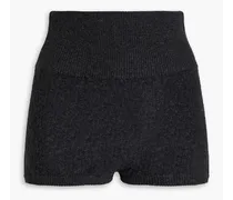 Mélange pointelle-knit cashmere shorts - Gray
