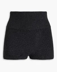 Le Kasha 1918 Mélange pointelle-knit cashmere shorts - Gray Gray