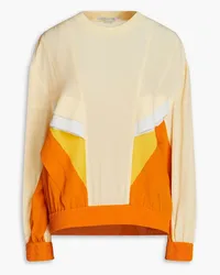 Stella McCartney Color-block silk crepe de chine top - Yellow Yellow