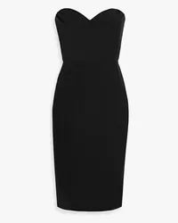 Marchesa Strapless tulle-paneled crepe dress - Black Black