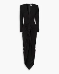 Alexandre Vauthier Ruffled ruched stretch-crepe maxi dress - Black Black