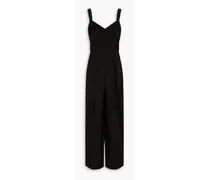Pleated crepe wide-leg jumpsuit - Black