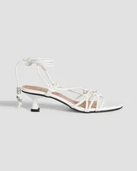 Ganni Knotted faux leather sandals - White White