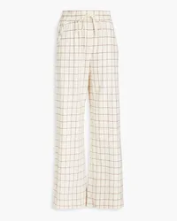 Zimmermann Dancer checked cotton-blend wide-leg pants - White White