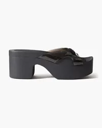 Alexander Wang AW Sport logo-embossed PVC platform slides - Black Black