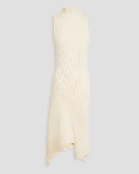 Stella McCartney Asymmetric ribbed cotton dress - White White