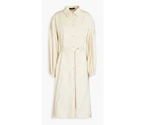 Montague belted cotton-poplin midi shirt dress - Neutral