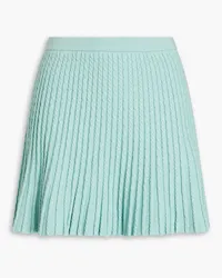 Alice + Olivia Alice Olivia - Breeze cable-knit cotton-blend mini skirt - Green Green