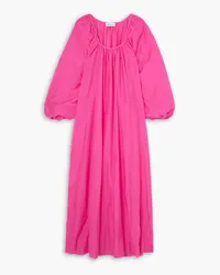 Matteau The Decolette cotton and silk-blend maxi dress - Pink Pink