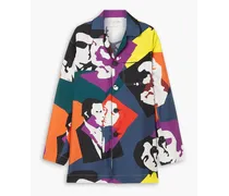 Pajama The Kiss printed silk-twill shirt - Multicolor