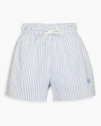 Frame Denim Striped cotton-blend poplin shorts - Blue Blue