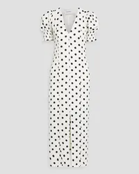 SLEEPER Bella polka-dot charmeuse maxi dress - White White