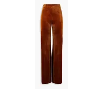 Winter Sun stretch-velvet flared pants - Brown