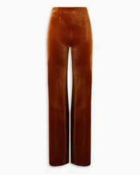 GALVAN Winter Sun stretch-velvet flared pants - Brown Brown