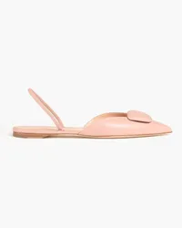 Rupert Sanderson Appliquéd leather point-toe flats - Pink Pink