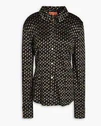 Stine Goya Minus stretch-jacquard shirt - Black Black