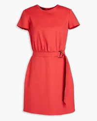 Emporio Armani Belted cotton-blend mini dress - Orange Orange