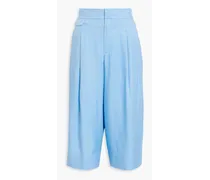 Giverny pleated charmeuse culottes - Blue