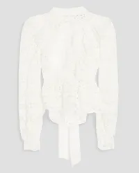 Sea Patrizia ruffled cotton guipure lace blouse - White White