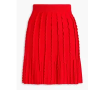Scalloped knitted mini skirt - Red