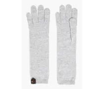 Bead-embellished cashmere gloves - Gray
