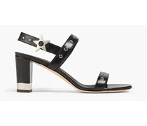 Arya 70 appliquéd leather sandals - Black