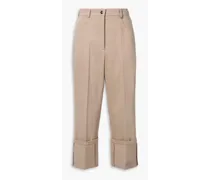 Floyd cropped cotton-blend twill straight-leg pants - Neutral