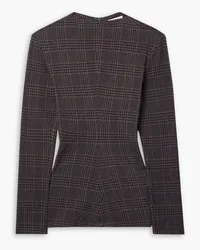 tibi Lutz Prince of Wales checked knitted top - Black Black