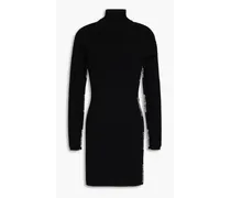 Stretch-knit mini dress - Black