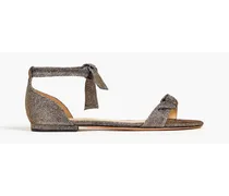 New Clarita bow-detailed lamé sandals - Metallic