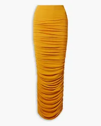 Altuzarra Chukwu ruched knitted maxi skirt - Yellow Yellow