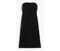 Strapless embellished cady midi dress - Black