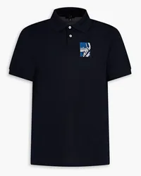 Dunhill Appliquéd cotton-piqué polo shirt - Blue Blue