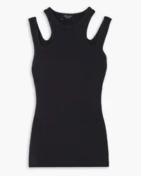 A.W.A.K.E. Cutout ribbed stretch-cotton jersey tank - Black Black