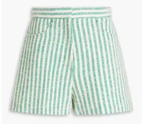 Mathis striped cotton-blend tweed shorts - White