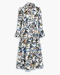 Diane von Furstenberg Barry gathered floral-print cotton-poplin midi dress - Multicolor Multicolor