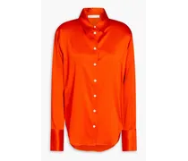 Standard stretch-silk shirt - Orange