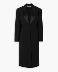 Stella McCartney Satin-trimmed wool coat - Black Black